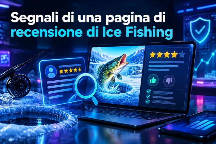 Segnali di una pagina di recensione di Ice Fishing